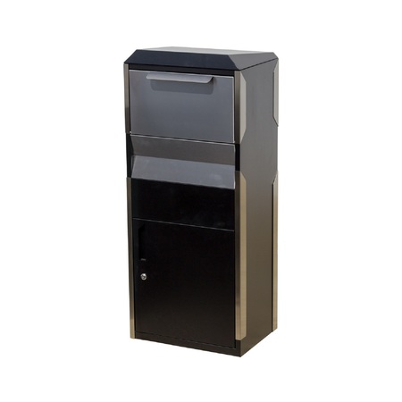 QUALARC Parcel Box in Black with Stainless Steel WF-WPB014BKST